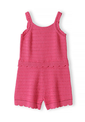 Crochet Jumpsuit, Pink, Scallop Detail: Pink / 10-11 Y (140-146 cm)