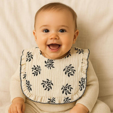 26001 ORGANIC COTTON BIB 30CM X 26CM: RAMOS PRETOS