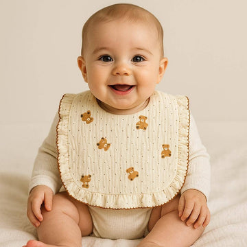 26001 ORGANIC COTTON BIB 30CM X 26CM: URSOS C/ PINTAS