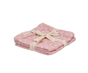 2 Baby Muslins Tutete Leaves Pink