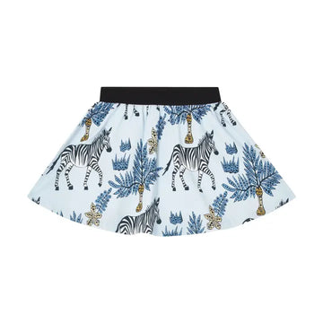 Flickors Fantasifulla Zebra- & Tropiska Safari-Kjol med Vidd